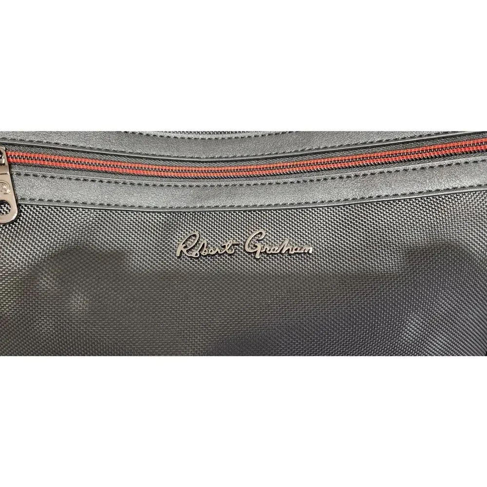 Robert‎ Graham Leclerc II Weekender Bag Shoulder Strap Black Red Trim